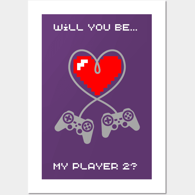 will you be my player 2? Wall Art by Irreverent Tee